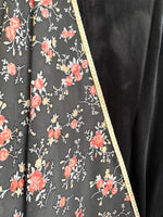 Anita .V. Velvet Black Pajami suit and floral dupatta set