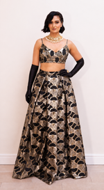 SALE - Art Deco Black and Gold Lehenga set