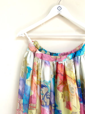 Rainbow split jacquard lehenga skirt