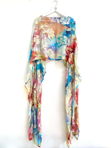 Rainbow jacquard chunni kaftan