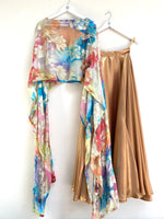 Liquid gold godet lehenga skirt