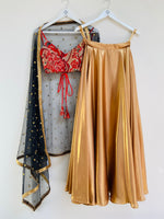 Liquid gold godet lehenga skirt