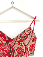 Crimson red duchess satin lehenga skirt combinations