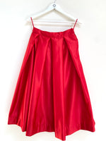 Crimson duchess satin midi lehenga skirt
