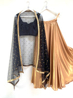 Liquid gold godet lehenga skirt