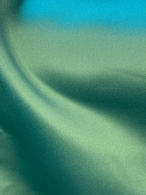 Duchess satin shoulder drape top