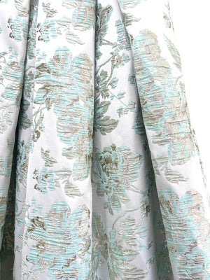 Mint green brocade lehenga skirt