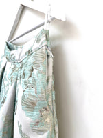 Mint green brocade lehenga skirt