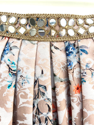 Champagne gold floral lehenga skirt