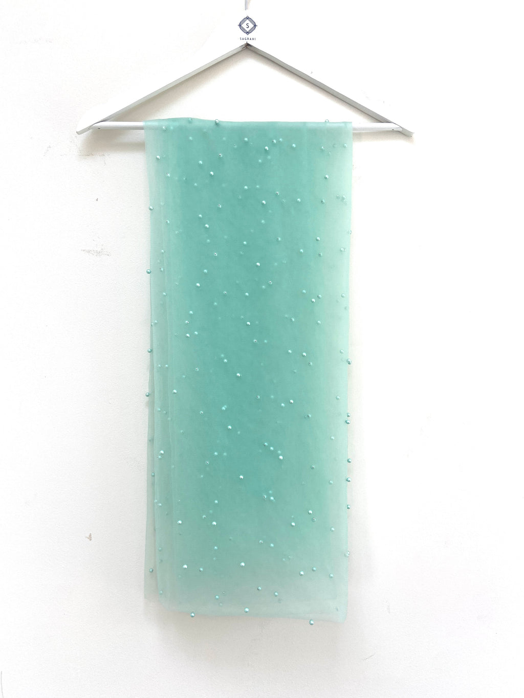 Mint green pearl dupatta