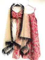 Ambi red lehenga skirt and bralette with choice of dupatta