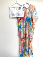 Rainbow jacquard chunni kaftan