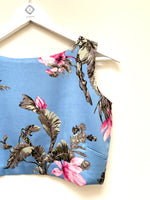 Blue floral Cross Over Top