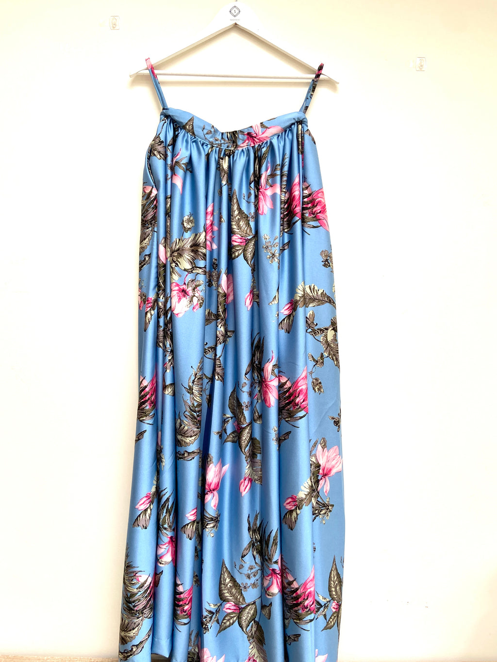 Blue floral lehenga skirt