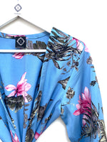 Sky blue and pink floral Kimono