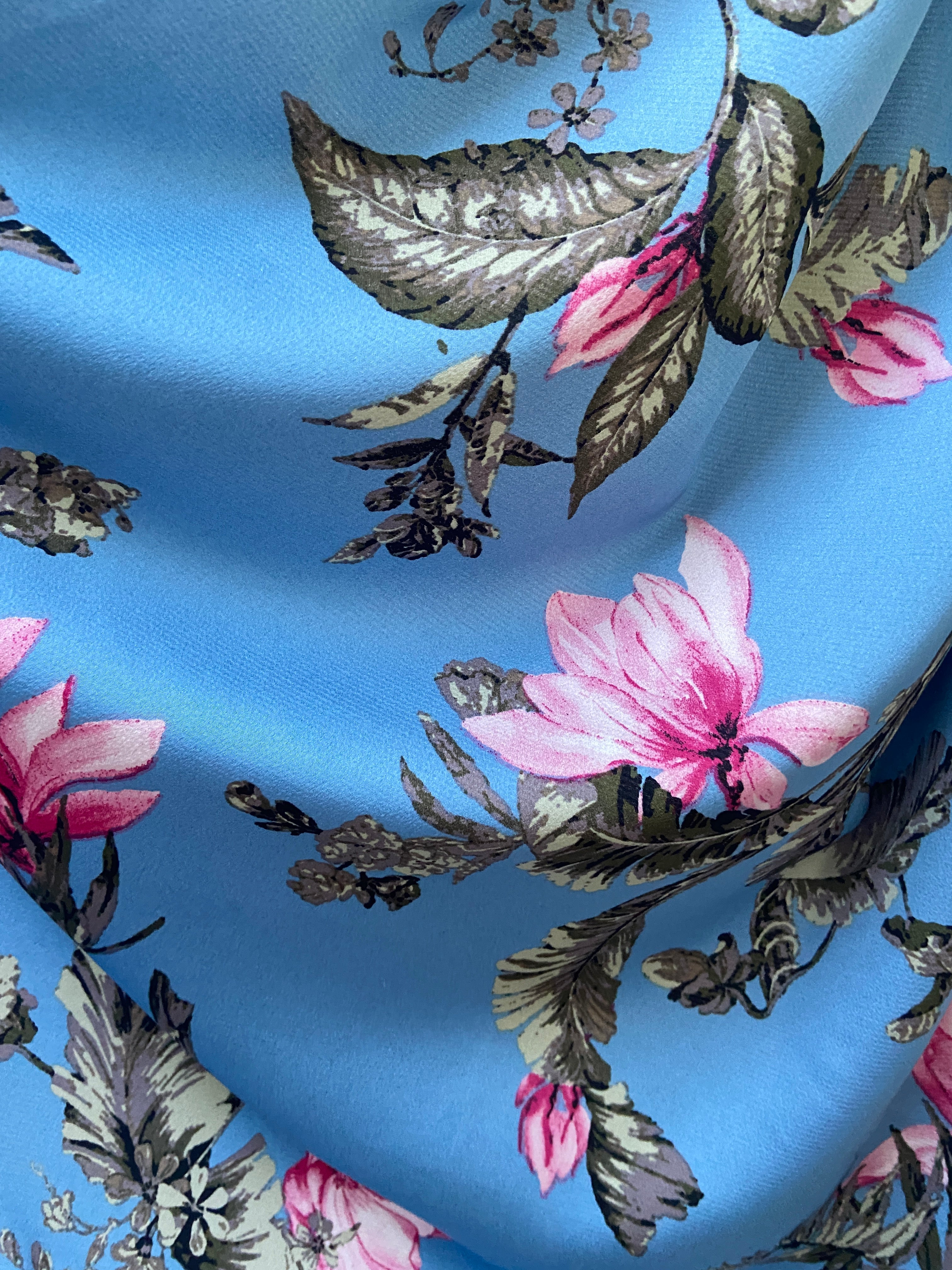 Sky blue and pink floral Kimono