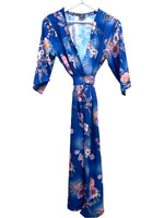 Royal blue and pink rose Kimono