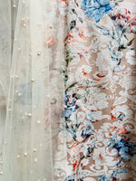 Gold floral jacquard trouser suit