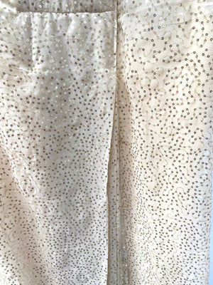 Gold pre-pleated sequin sari