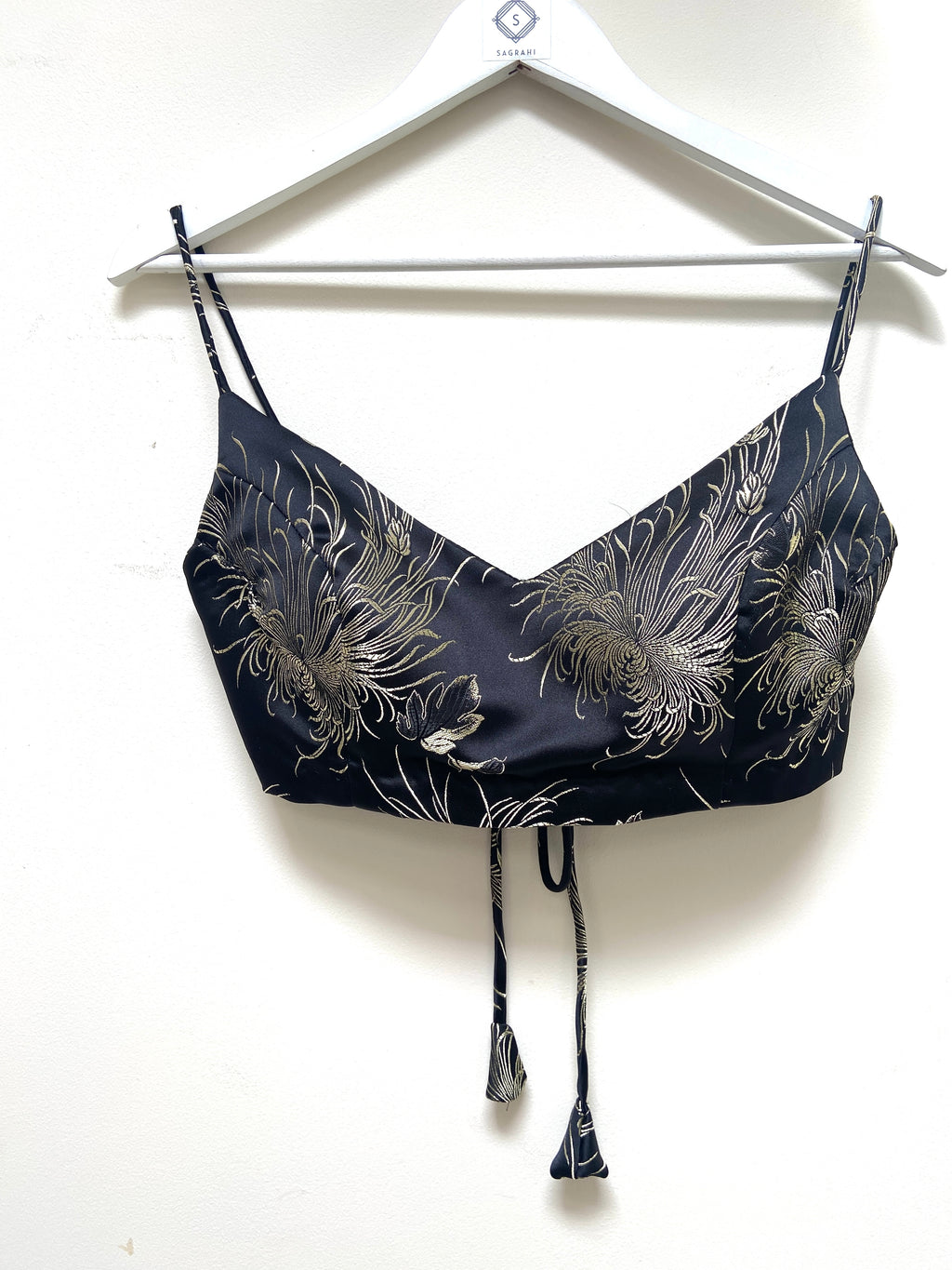 Art Deco firework strap crop top