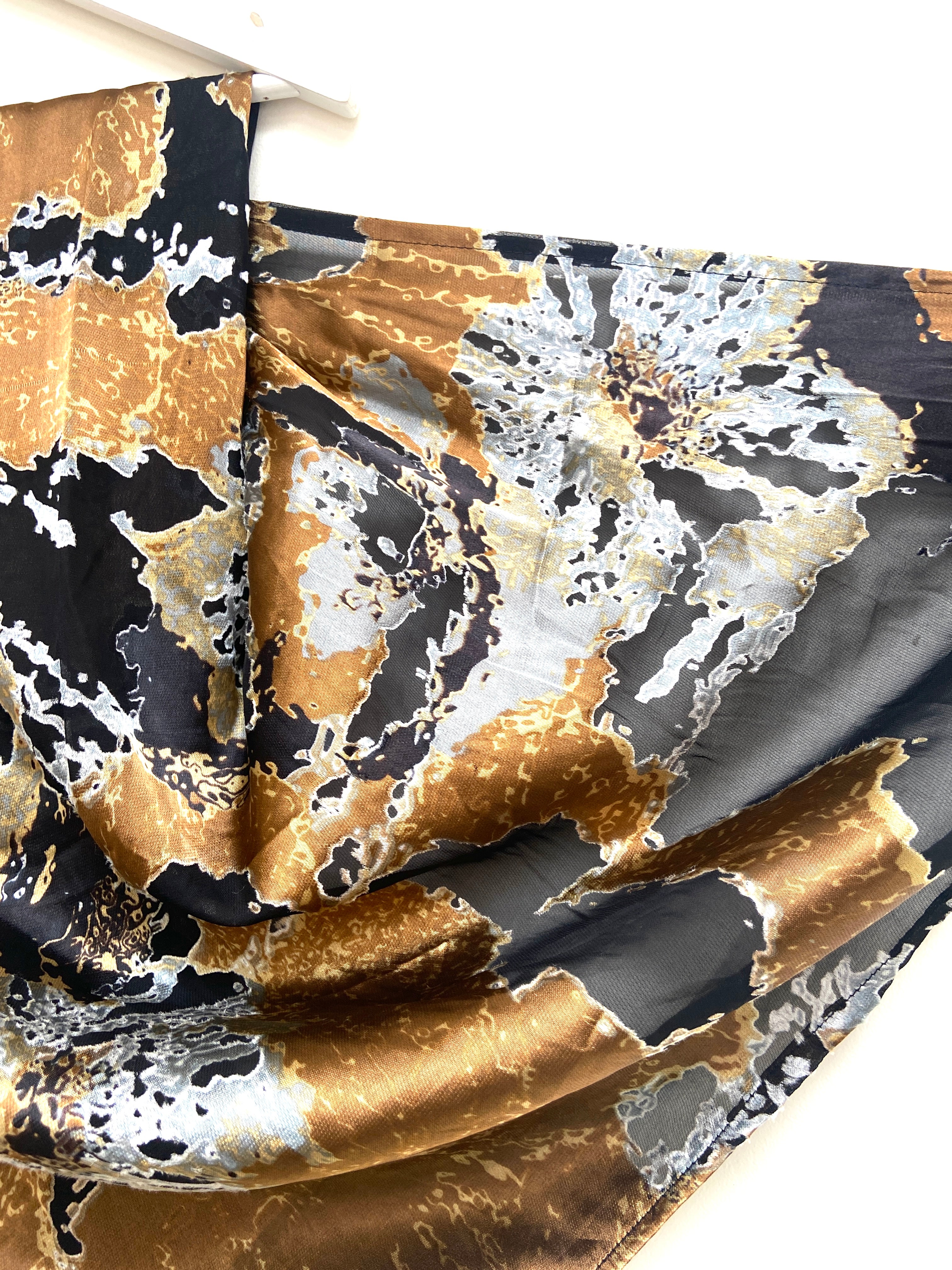Silk marble black and gold dupatta