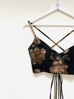 Black and gold sequin detail lehenga set