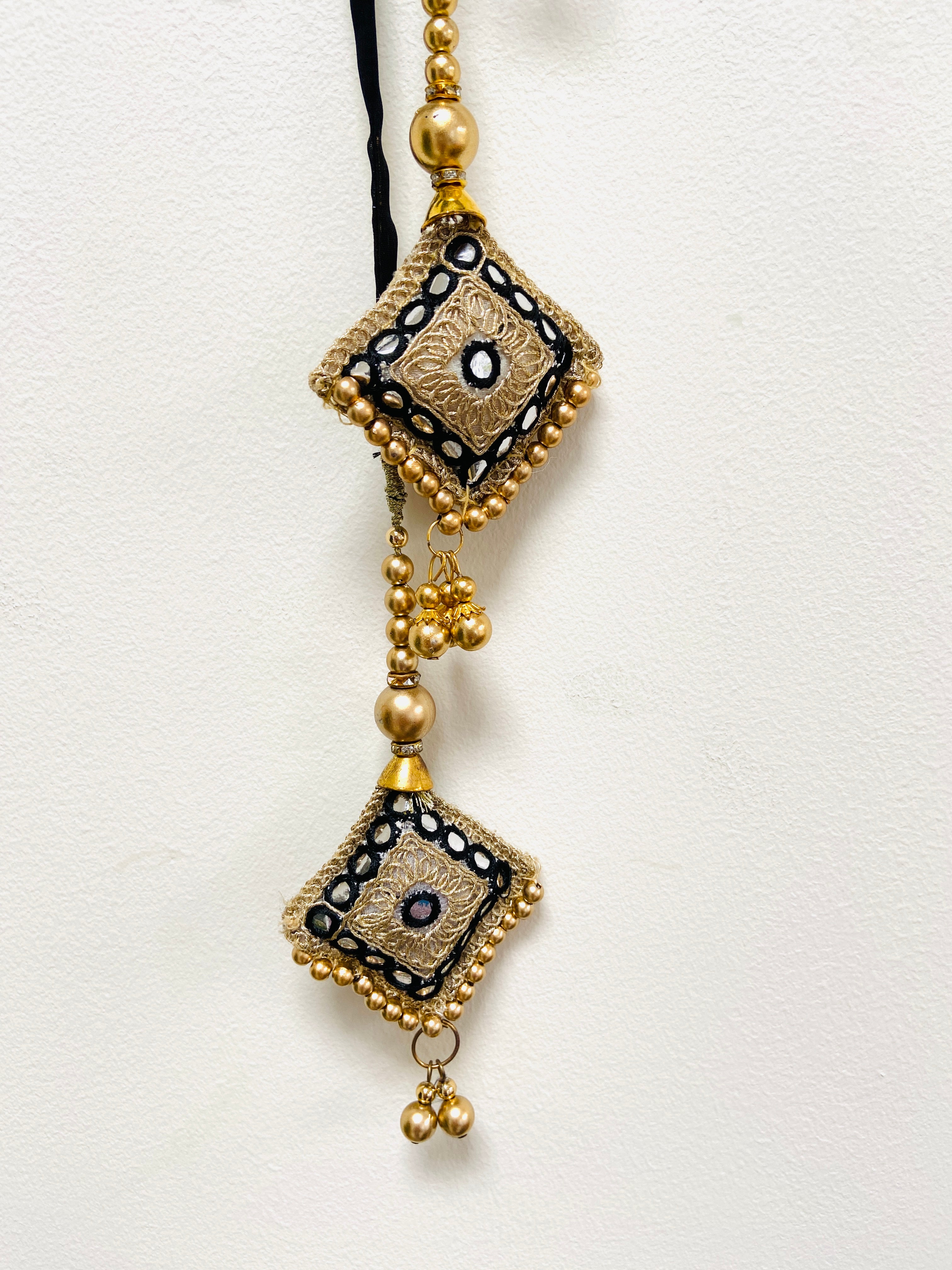 Black and gold sequin detail lehenga set