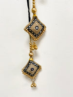 Black and gold sequin detail lehenga set
