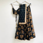 Black and gold sequin detail lehenga set