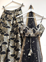 SALE - Art Deco Black and Gold Lehenga set
