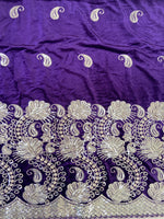 Ambi purple and gold velvet lehenga set