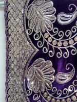 Ambi purple and gold velvet lehenga set