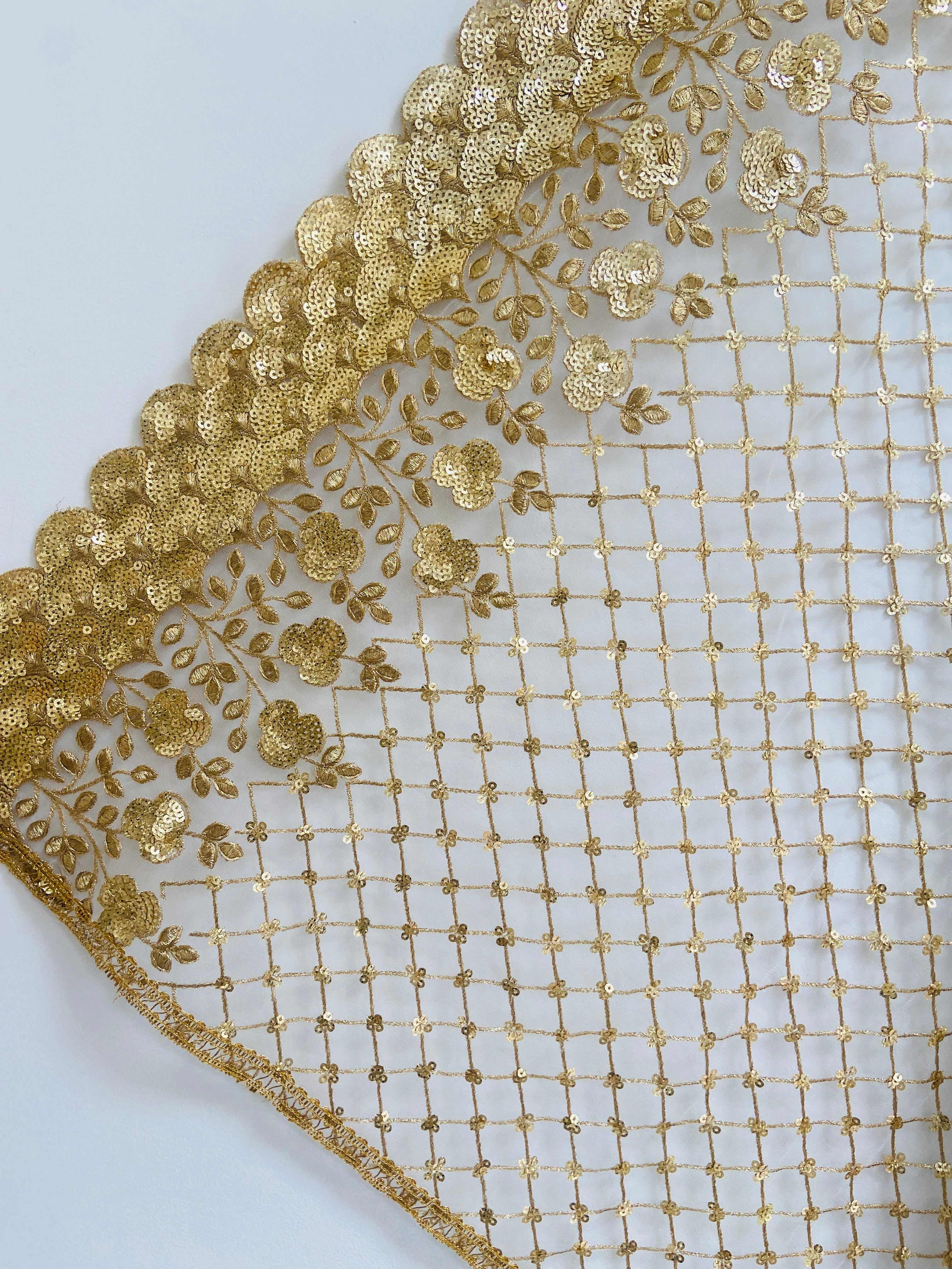 Gold sequin dupatta