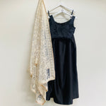 Embroidered cream dupatta with pearl trim