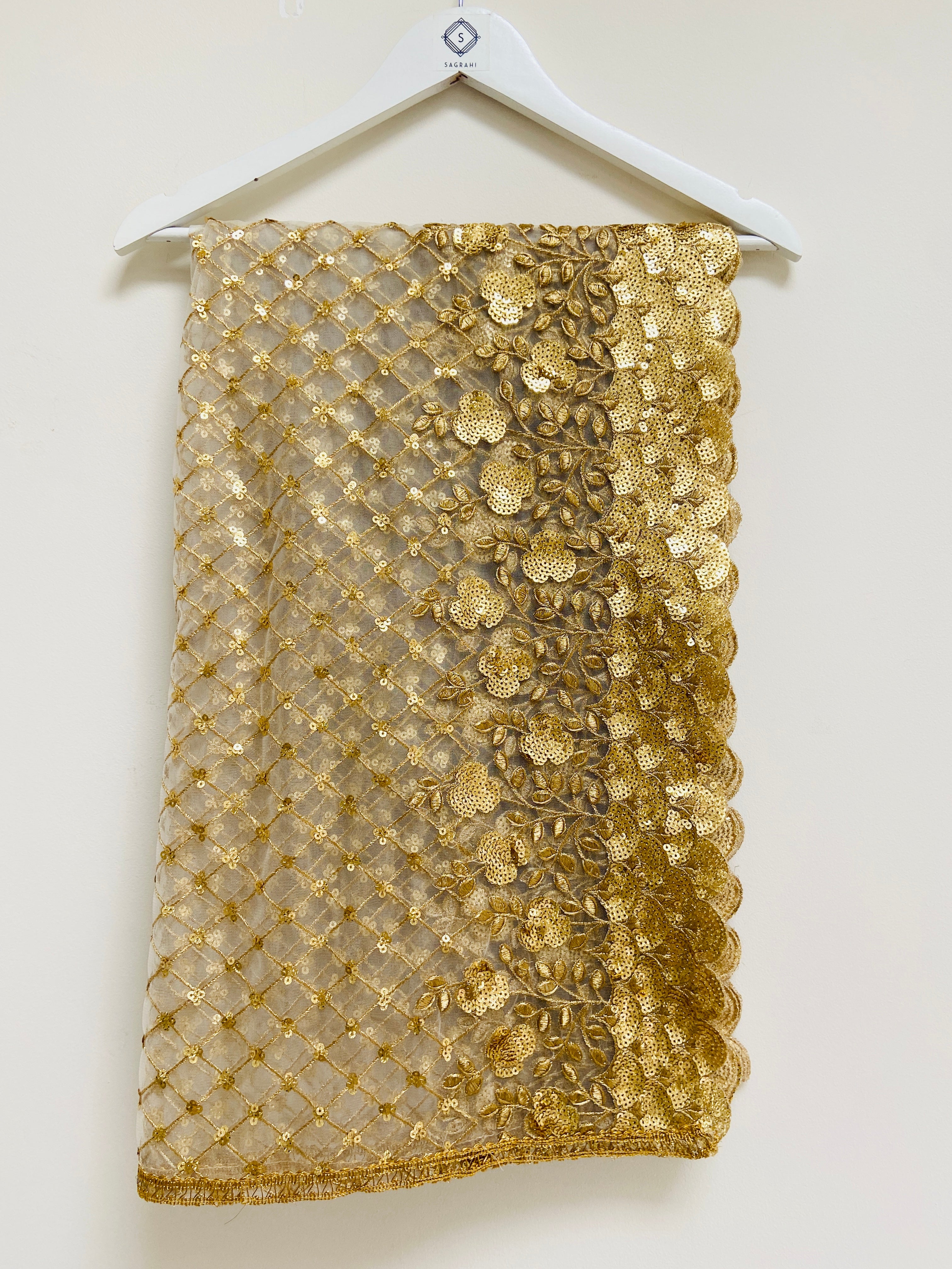 Gold sequin dupatta