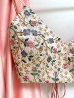 Pink Duchess Satin & Floral Lehenga set