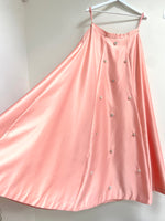 Pink Duchess Satin & Floral Lehenga set