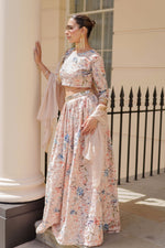 Champagne gold floral lehenga skirt