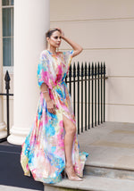 Rainbow split jacquard lehenga skirt