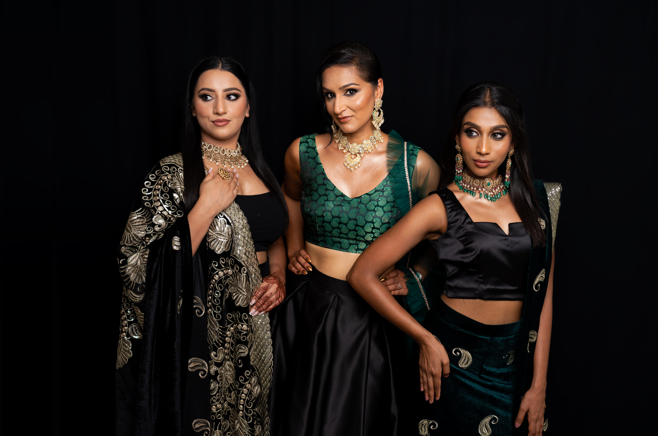 Ambi emerald green velvet lehenga skirt