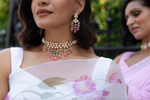 White pre-pleated organza sari