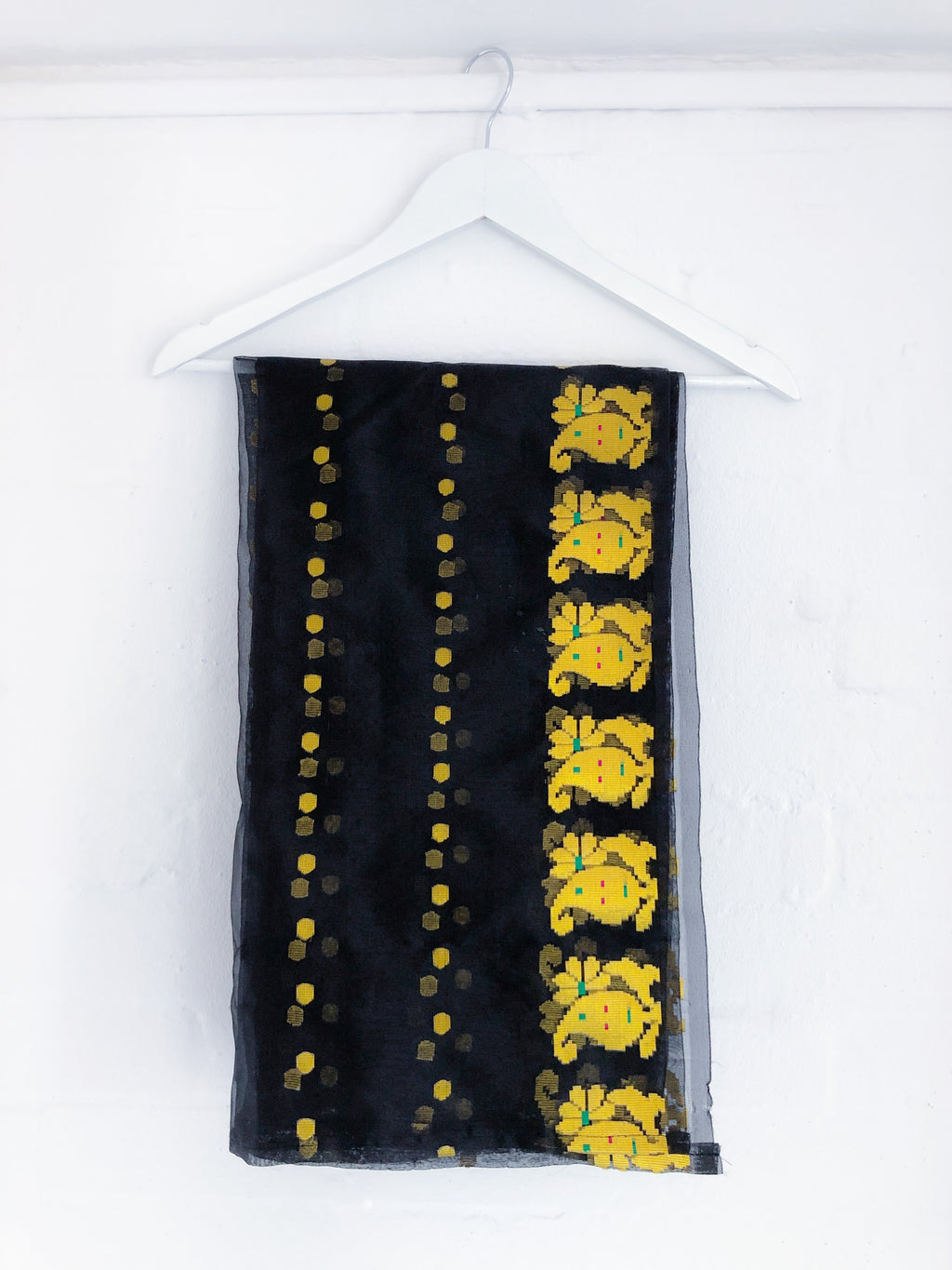 Black + Gold Large Spot Dupatta