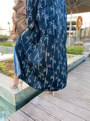 Bamboo Print Blue Kimono - Sample sale