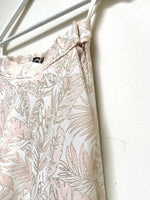 Pink and cream leaf brocade lehenga skirt