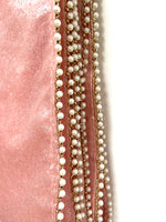 Pink sequin dupatta with beaded trim
