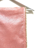Pink sequin dupatta with beaded trim