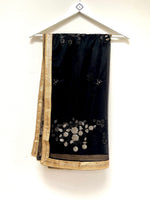 Black and gold net dupatta