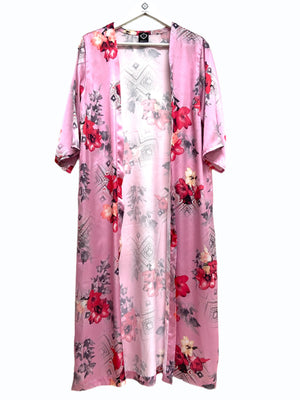 Pink floral kimono