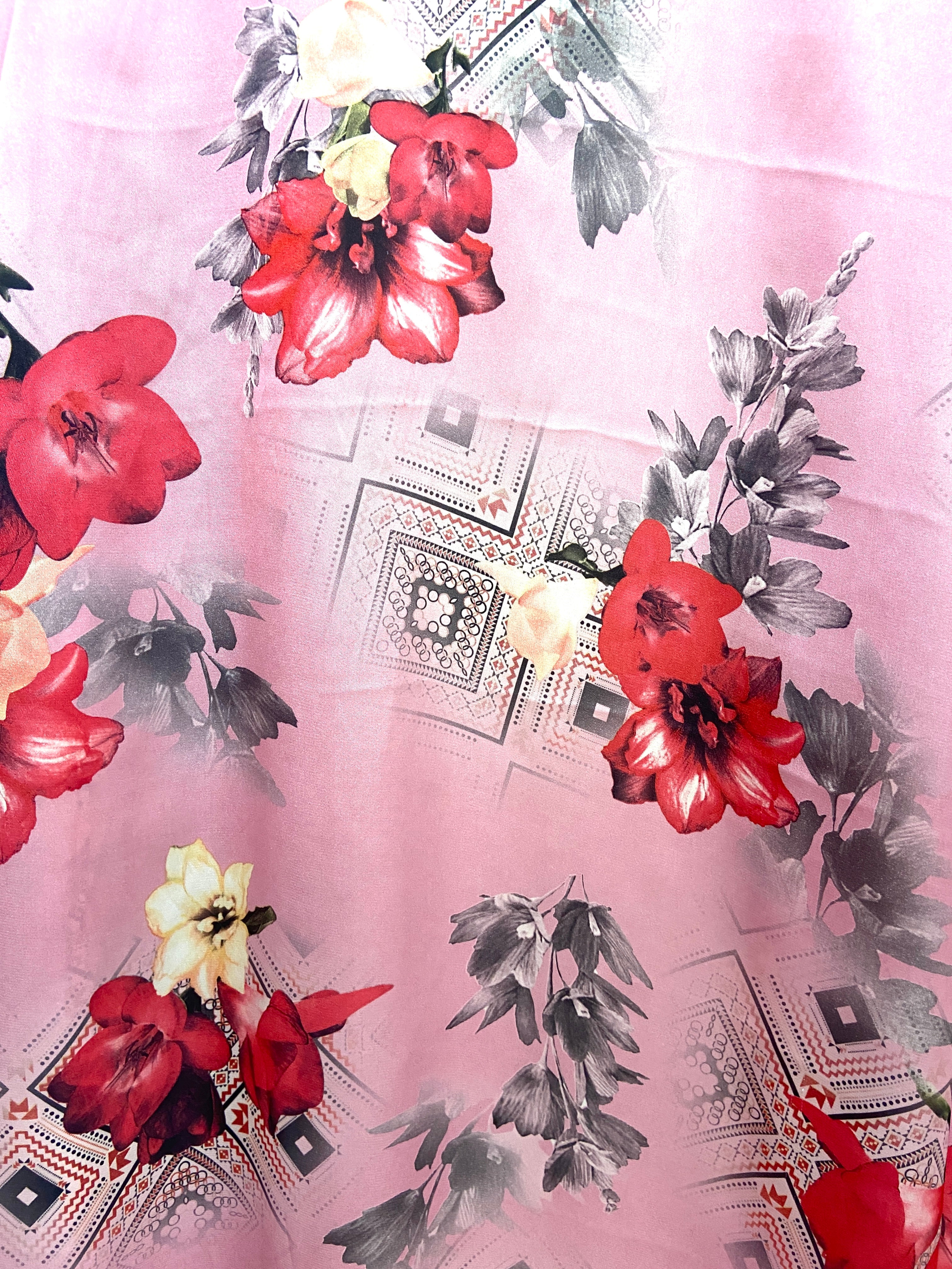 Pink floral kimono