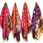 Silk jacquard mirror dupatta with bandhaj work - Orange